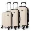 Kono 3 dílná sada kufrů s vertikálními pruhy - béžová - 28/55/83