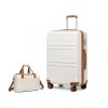 KONO Sada 2 zavazadel -  ABS kufr 96L s cestovní taškou 20L - béžovo-hnědá