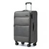 British Traveller Suitcase zvětšitelný kufr s měkkým povrchem a TSA zámkem - šedý - 75L