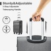 British Traveller Suitcase zvětšitelný kufr s měkkým povrchem a TSA zámkem - šedý - 75L