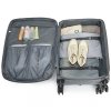 British Traveller Suitcase zvětšitelný kufr s měkkým povrchem a TSA zámkem - šedý - 75L