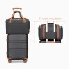 Kono sada 3 kufrů s horizontálním designem a cestovní tašky - černo-hnědá - 20L/44L/66L/96L