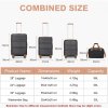 Kono sada 3 kufrů s horizontálním designem a cestovní tašky - černo-hnědá - 20L/44L/66L/96L