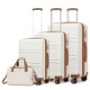 Kono sada 3 kufrů s horizontálním designem a cestovní tašky - béžovo-hnědá - 20L/44L/66L/96L