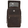 Hide & Stitches Idaho dámská kožená crossbody taška na mobil  - tmavě hnědá