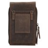 Hide & Stitches Idaho dámská kožená crossbody taška na mobil  - tmavě hnědá