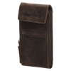 Hide & Stitches Idaho dámská kožená crossbody taška na mobil  - tmavě hnědá