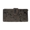 Kožená dámská velká peněženka WILD By Loranzo - šedá - ornament