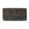 Kožená dámská velká peněženka WILD By Loranzo - šedá - ornament