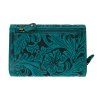 Kožená dámská střední peněženka WILD By Loranzo - zelená - ornamenty