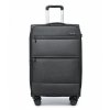 British Traveller Suitcase rozšířitelný kufr s měkkým povrchem a TSA zámkem - černý - 117L