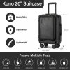 Kabinový kufr na kolečkách KONO ABS+PC - 35,8 L - černý