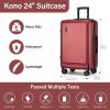 Střední pevný kufr na kolečkách KONO ABS+PC - 61,2 L - burgundy