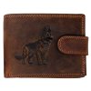 Kožená peněženka s přeskou Vlčák - hnědá