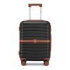 Cestovní kabinový kufr ABS+PC s pruhovaným vzorem Kono - 36 L - černo-hnědý