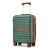 Cestovní kabinový kufr ABS+PC s pruhovaným vzorem Kono - 36 L - zelený