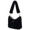 Dámská crossbody kožešinová kabelka Charm London Alaska - černá
