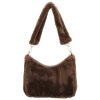 Dámská crossbody kožešinová kabelka Charm London Alaska - hnědá