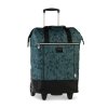 PUNTA nákupní taška na kolečkách s výsuvnou rukojetí - 40L - zelená květinová