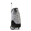 PUNTA nákupní taška na kolečkách s výsuvnou rukojetí - 40L - šedá květinová