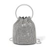Dámská večerní kabelka s řetízkovým popruhem - stříbrná