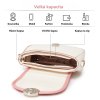 Dámská crossbody kabelka s manšestrovou klopou Miss Lulu - růžová a béžová