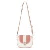 Dámská crossbody kabelka s manšestrovou klopou Miss Lulu - růžová a béžová