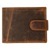 Kožená pánská peněženka s přezkou - hnědá