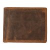 Kožená pánská tenká peněženka bez zapínání - hnědá