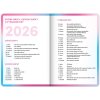 Školní diář 2025/2026 - 9,8 x 14,5 cm - růžový