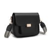 Dámská crossbody kabelka s tkaným popruhem Miss Lulu - černá