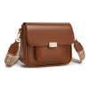 Dámská crossbody kabelka s tkaným popruhem Miss Lulu - hnědá