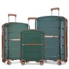 Sada tří cestovních PP kufrů Kono - 38/61/91 L - zelená