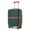 Cestovní kabinový kufr ABS+PC s pruhovaným vzorem Kono - 36 L - tmavě zelený