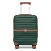Cestovní kabinový kufr ABS+PC s pruhovaným vzorem Kono - 36 L - tmavě zelený
