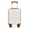 Příruční ABS+PC kufr s odnímatelnými kolečky Kono 22L - béžový - 45x30x20 cm