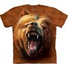 Dětské batikované tričko - Grizzly Growl - hnědé