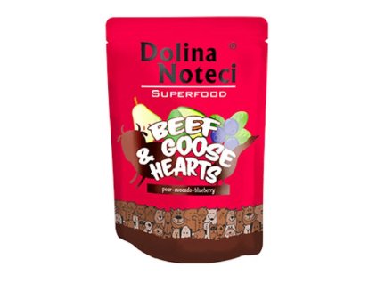 DOLINA NOTECI SUPERFOODS hovězí a husí srdíčka kapsička pro psy 300 g