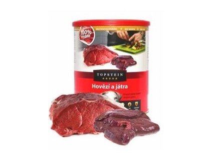 Topstein Hovězí s játry v plechu 800 g
