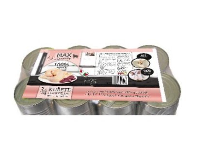 Konzerva MAX deluxe 3/4 kuřete s dršťkami 8x1200g