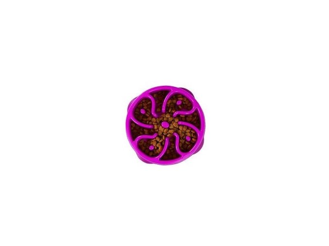 Zpomalovací miska Fun Feeder Flower fialová Medium