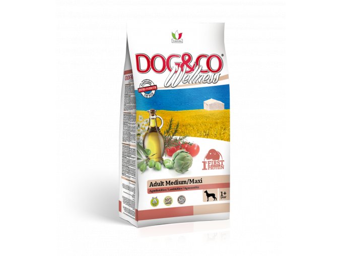 Dog&co wellness adult medium/maxi jehněčí s rýží 12kg