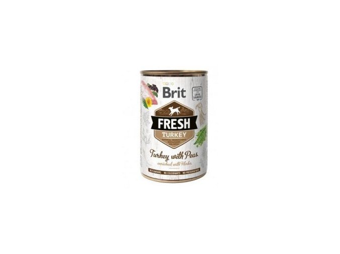 Brit Fresh Dog konz Turkey with Peas 400g