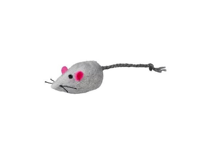 Sisalová myš s rolničkou a provázkem 5 cm