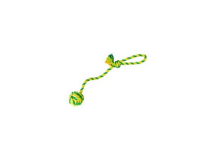 Vrhací lano s míčem HipHop bavlněný 38 cm 130 g limetková, zelená