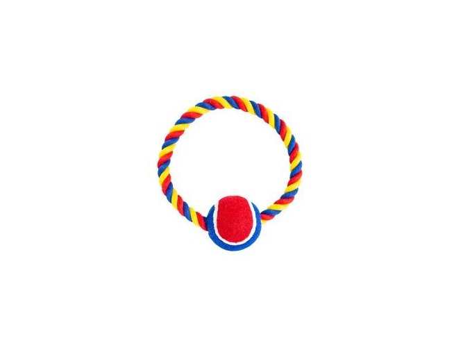 Bavlněný kruh HipHop s tenisákem 6 cm, 18 cm / 140 g červená, modrá, bílá