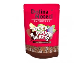 DOLINA NOTECI SUPERFOODS hovězí a husí srdíčka kapsička pro psy 300 g