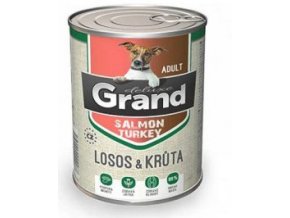 GRAND konz. deluxe pes losos a krůta adult 400g