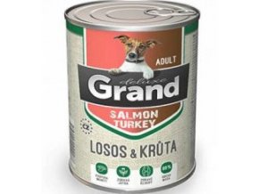 GRAND konz. deluxe pes losos adult 400g