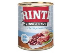 Rinti Dog Kennerfleisch konzerva drůbeží srdíčka